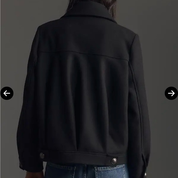 $188 Anthropologie NVLT Retro Wool blend black Peacoat medium - Picture 4 of 5